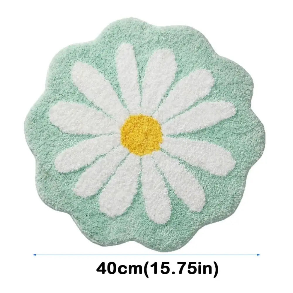 Navak Carpet Non Slip Flower Rug Flocking Tufted Daisy Bath Door Mat Imitation Cashmere Washable Baby Crawling Carpet Bedroom Living Room