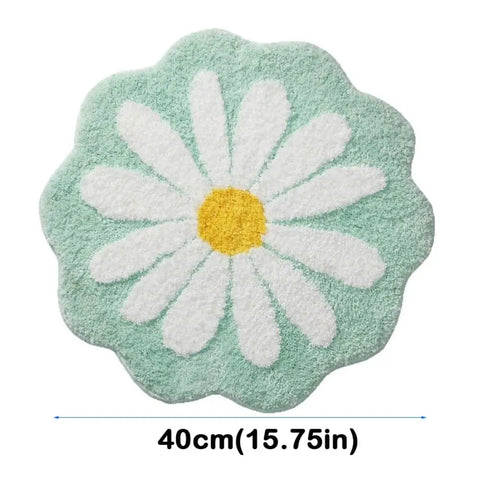 Navak Carpet Non Slip Flower Rug Flocking Tufted Daisy Bath Door Mat Imitation Cashmere Washable Baby Crawling Carpet Bedroom Living Room