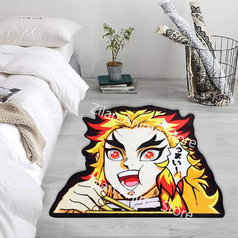 Navak Carpet Area Rug Anime Demon Slayer Nezuko Kokushibou Tanjirou Kanroji Kochou Gokudera Makoto Creative Printed Carpet for Home Decor