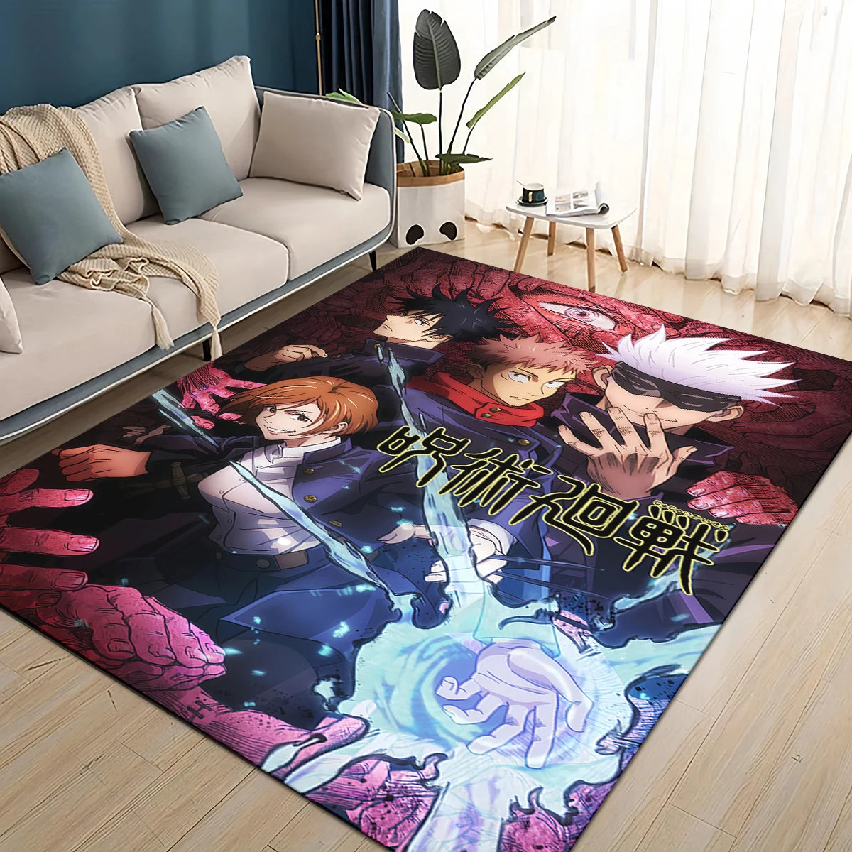 Navak Carpet 3D Cartoon Jujutsu Kaisen Anime Itadori Yuj Carpet Rug for Living Room Bedroom Home Sofa Decoration,kids Play Non-slip Floor Mat