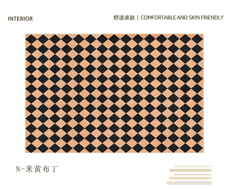 Navak Carpet Retro Luxury Rugs for Bedroom Thick Plush Bedside Rug Large Area Living Room Decoration Checkerboard Carpet Home Fluffy Soft Mat