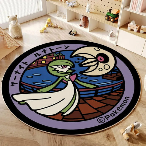 Navak Carpet Daily Picks Disney Anime Cartoon Pokemonzd Round Floor Mat Living Room Bedroom Rugs Cute Child Non-Slip Washable Carpet Home Decor