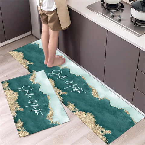 Navak Carpet Marble Pattern Kitchen Floor Mats Non-Slip Doormat for Home Decorative Entrance Rug Modern Simple Style Washable Alfombra Rugs