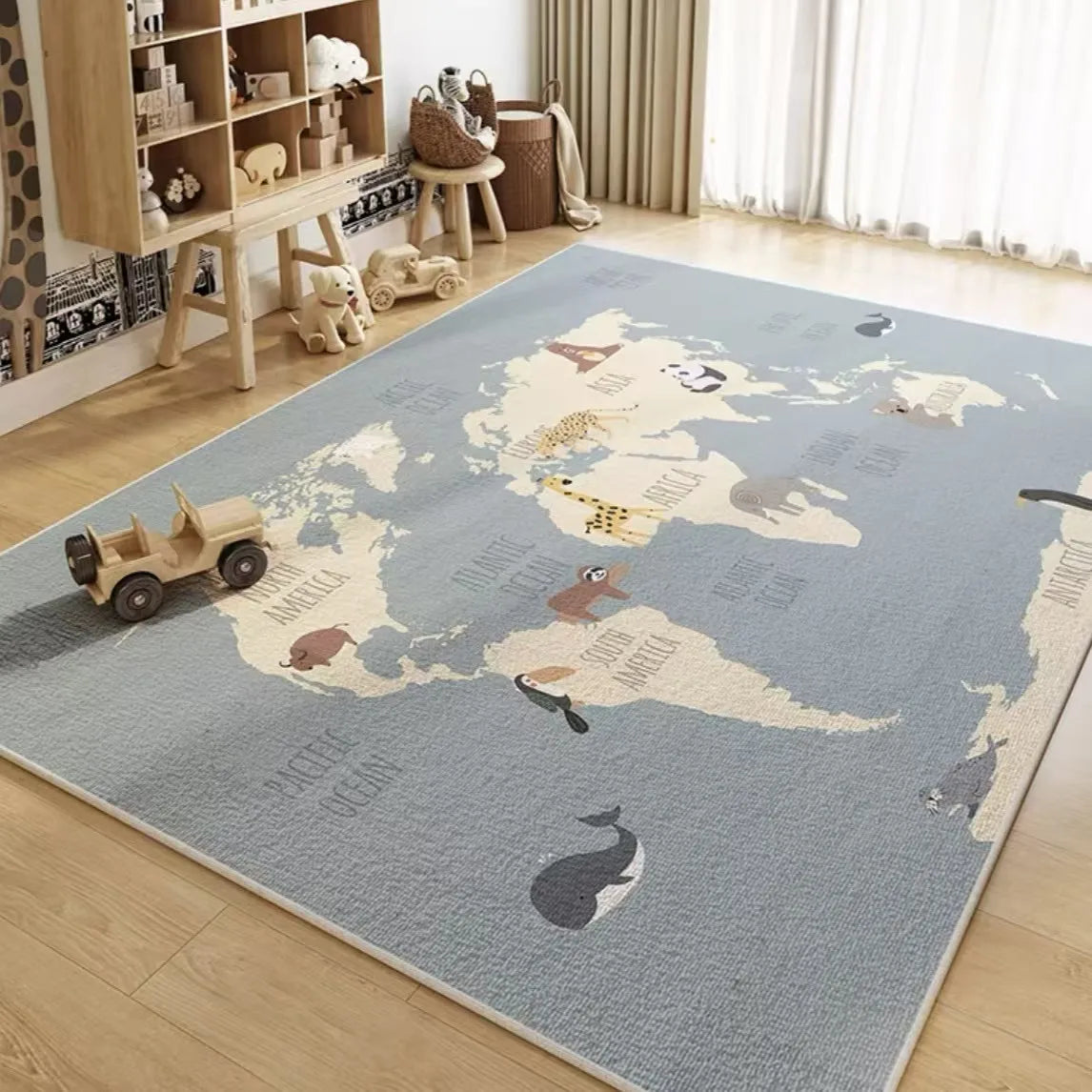 Navak Carpet Exclusive Picks rystal Pile Carpet Room Bedroom Cartoon World Map Underwater World Space Rug Washable Non-slip Carpet Children's Playmat