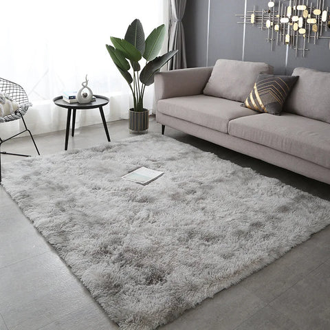 Navak Carpet Soft Long Plush Bedroom Rug Living Room Fluffy Gradient Carpet Mats Tie Dyeing Floor Carpets Bay Window Home Decor Rugs