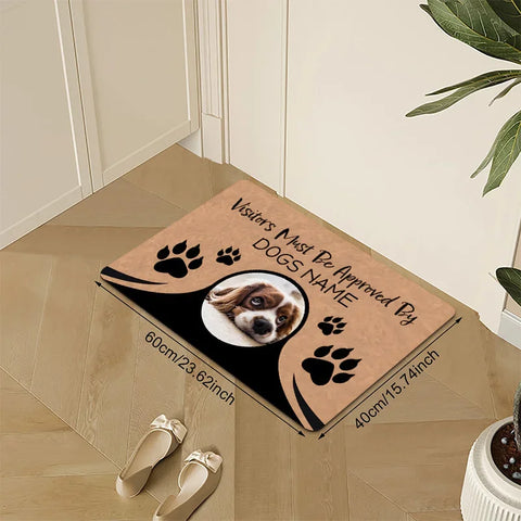 Navak Carpet 1pc Cartoon Puppy Design Entrance Mat - Quick Dry, Non-slip Polyester Door Mat with Paw Print for Indoor/Outdoor Use