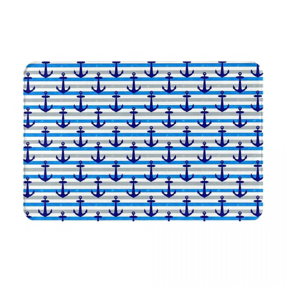 Navak Carpet Anchor Nautical White & Navy Anti-slip Doormat Floor Mat Cushion Carpet Rug for Kitchen Entrance Home Bathroom Living room Mats
