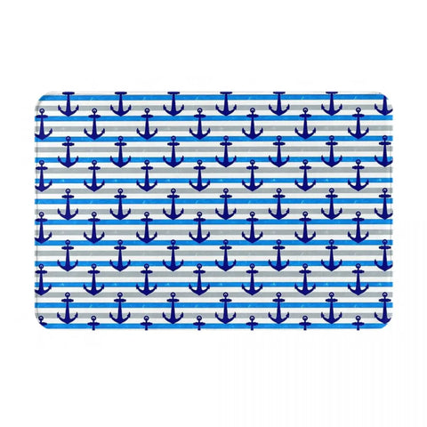 Navak Carpet Anchor Nautical White & Navy Anti-slip Doormat Floor Mat Cushion Carpet Rug for Kitchen Entrance Home Bathroom Living room Mats
