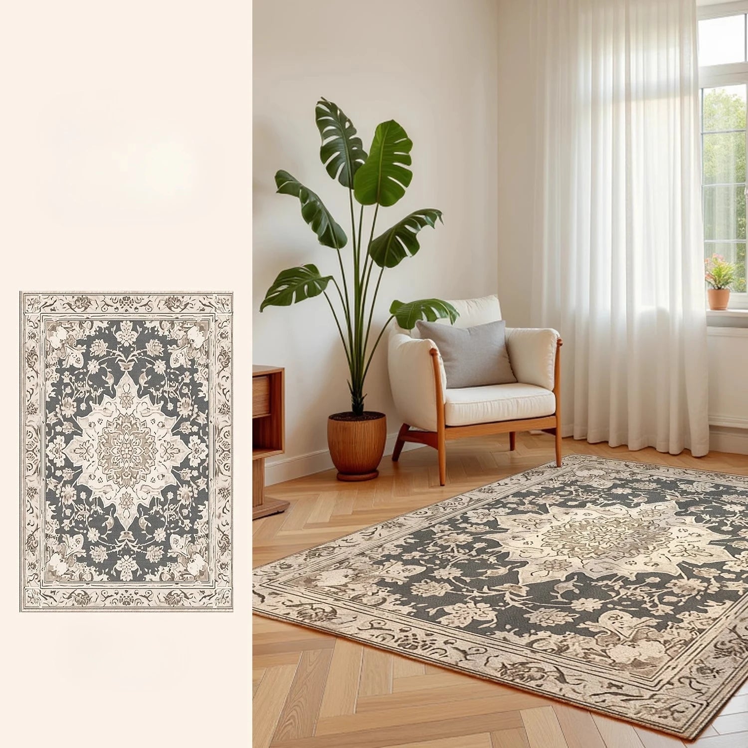 Navak Carpet Retro Style Living Room Decoration Plush Carpet Large Area Rugs for Bedroom Thick Washable Lounge Floor Mat Home Fluffy Soft Rug