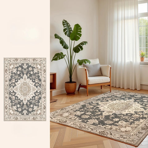 Navak Carpet Retro Style Living Room Decoration Plush Carpet Large Area Rugs for Bedroom Thick Washable Lounge Floor Mat Home Fluffy Soft Rug
