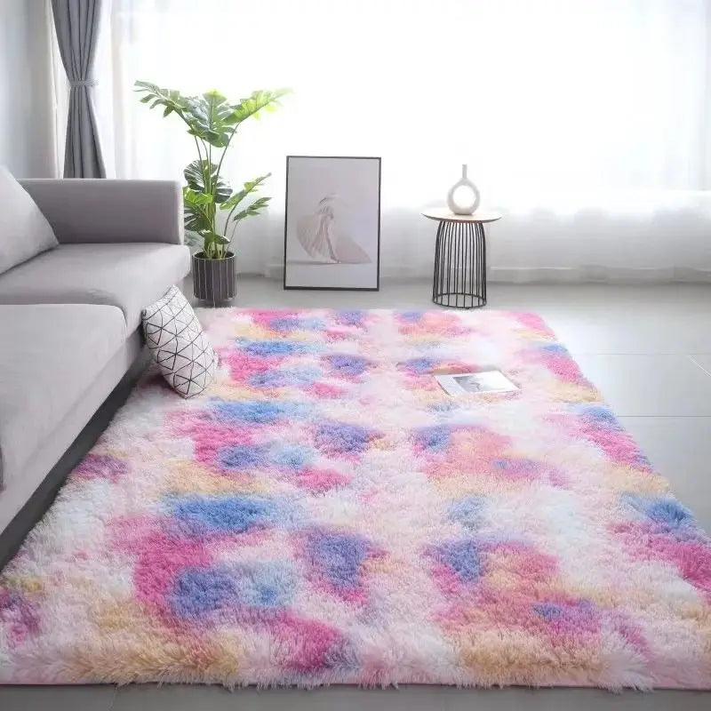 Navak Carpet Exclusive Picks Silk Wool Rugs Children's Room Living Room Bedroom Tie-Dye Non-Slip Washable Machine Washable Carpet Mats