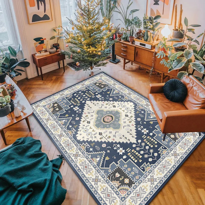 Navak Carpet Bohemian Carpet Nordic Retro Ethnic Style Crystal Velvet Mats Sofa Coffee Table Large Area Covered With Rug