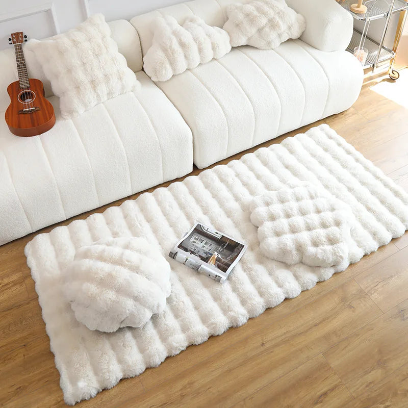 Navak Carpet 1Pc Bubble Plush Carpet For Home Decor Imitation Rabbit Hair Balcony Cushion Kids Living Room Faux Fur Rug Girl Bedroom Foot Mat