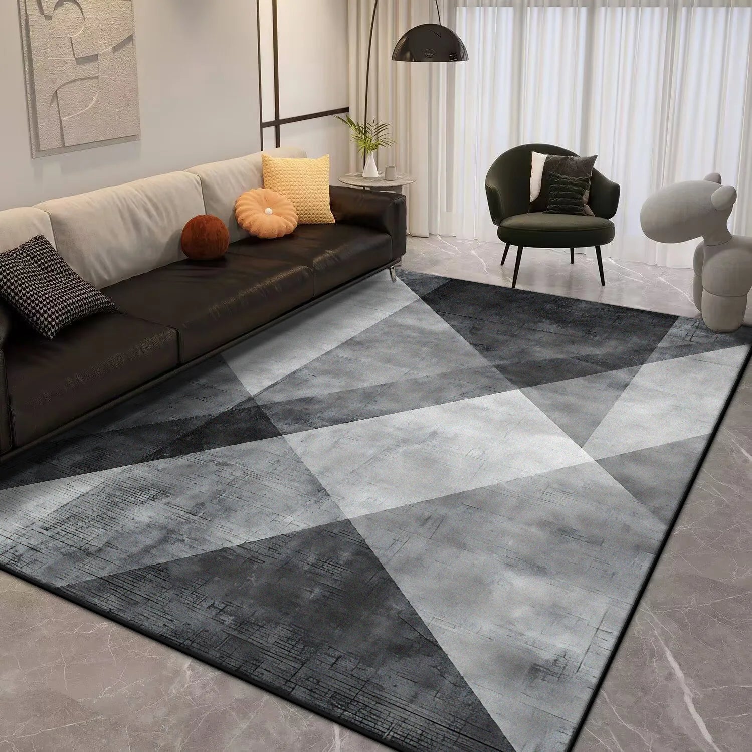 Navak Carpet Modern Geometric Carpet Living Room Luxury 160x230 Large Area Rugs for Bedroom Decoration Soft Non-slip Floor Mat for Kids Room