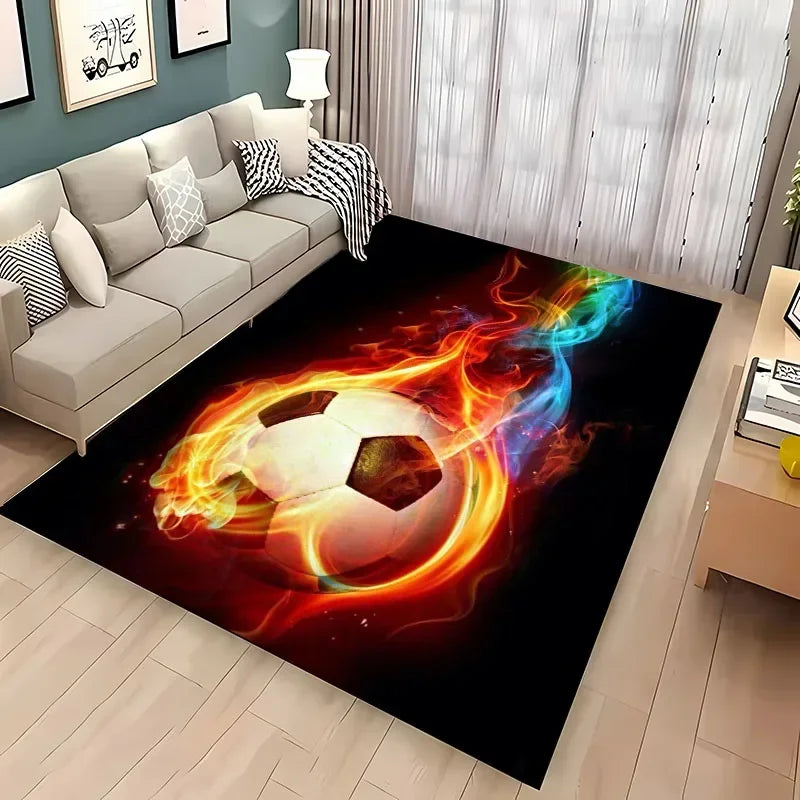 Navak Carpet Ball Sports Themed Carpet Cartoon Soccer Floor Mat for Kids Bedroom Decor Football Large Area Rugs Home Living Room Hallway Rug