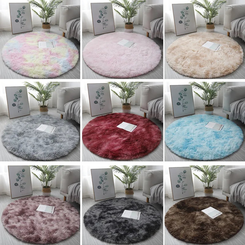 Navak Carpet Super Soft Plush Round Rug Mat Fluffy White Carpets For Living Room Home Decor Bedroom Kid Room Decoration Salon Thick Pile Rug
