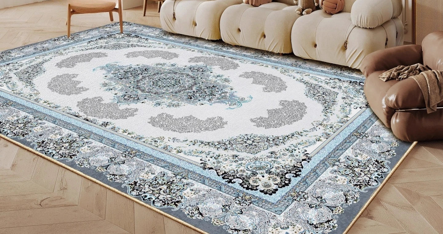 Navak Carpet Ethnic Style Bedroom Decor Retro Carpet Light Luxury Carpets for Living Room Washable Lounge Soft Floor Mat Anti-slip Study Rug