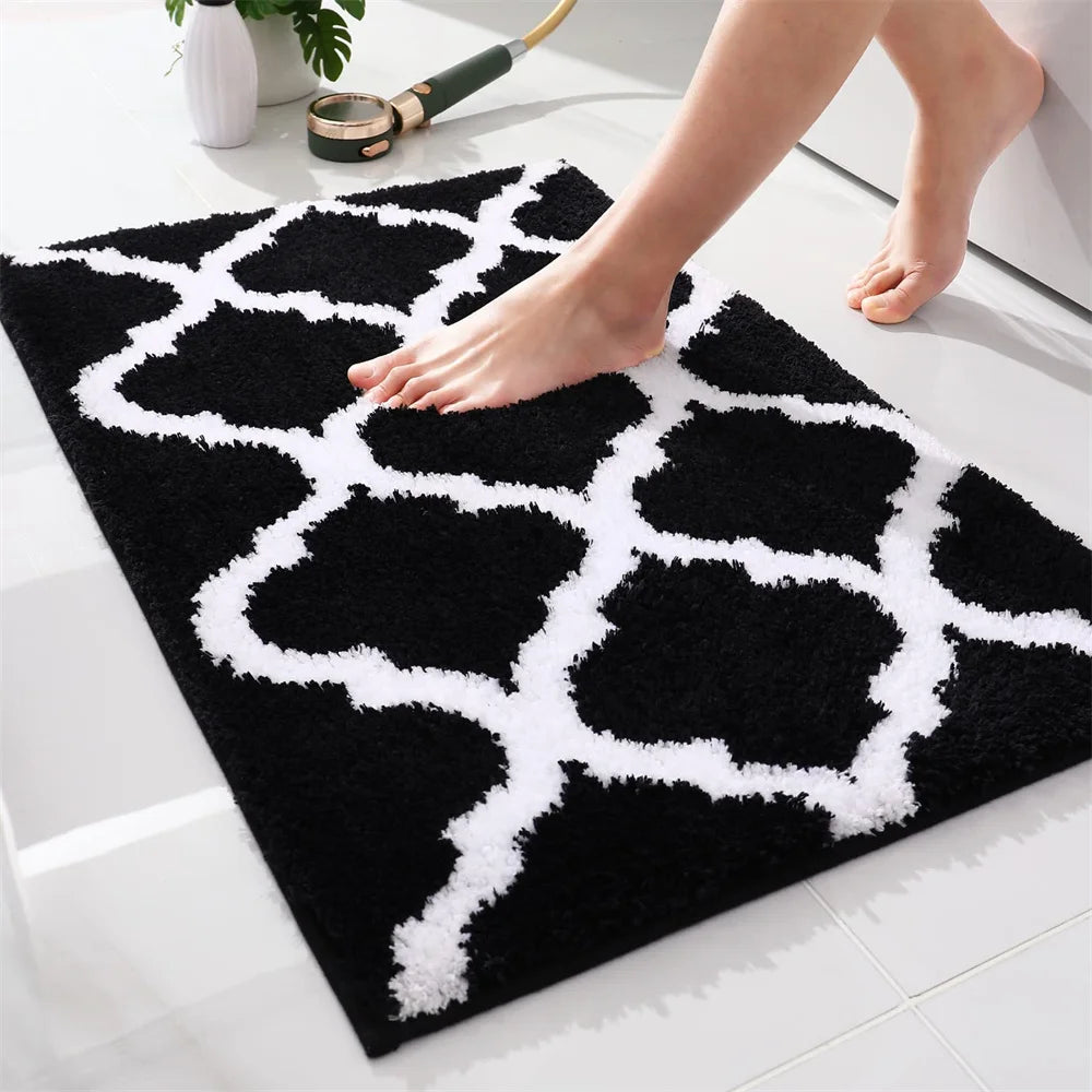 Navak Carpet Olanly Shaggy Bath Mat Microfiber Super Absorbent Bathroom Shower Rug Non-Slip Soft Shower Mats Floor Plush Carpet Foot Wash Mat
