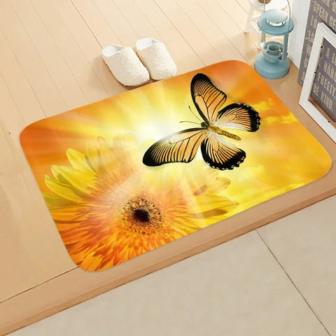 Navak Carpet Sunflower Entrance Welcome Door Mat Flowers Bedroom Bedside Decor Carpet Non-slip Bathroom Kitchen Foot Rugs for Indoor Home
