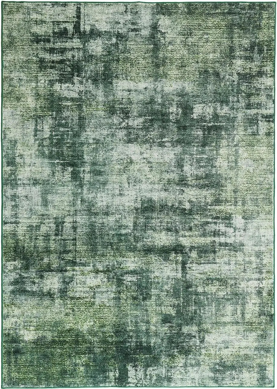 Navak Carpet Green RugLiving Room Washable Abstract Area Rugs Bedroom Non-Slip Soft Carpet Indoor Floor Non-Shedding Rugs for Dining