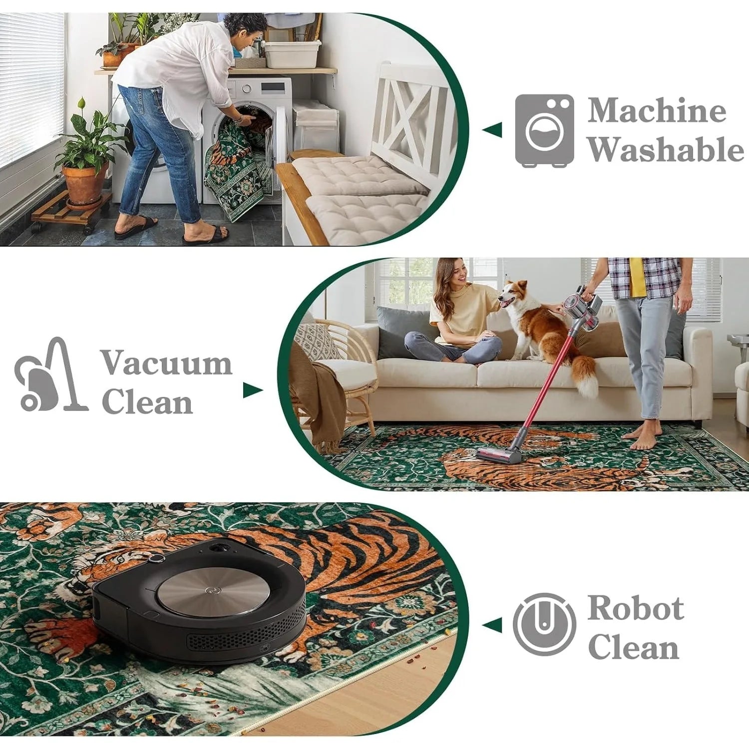 Navak Carpet Rug for Living Room Carpet Jungle Tiger Home Decoration Large Area Bedroom Plush Floor Mat Machine Washable Coffee Table Rugs 러그