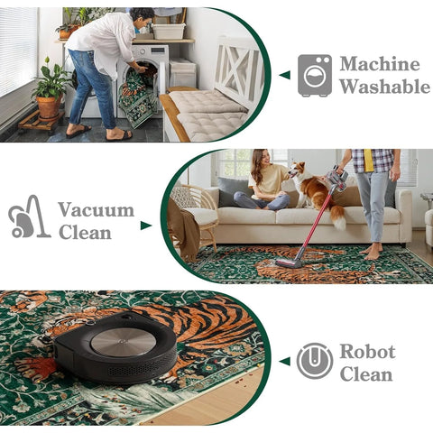 Navak Carpet Rug for Living Room Carpet Jungle Tiger Home Decoration Large Area Bedroom Plush Floor Mat Machine Washable Coffee Table Rugs 러그