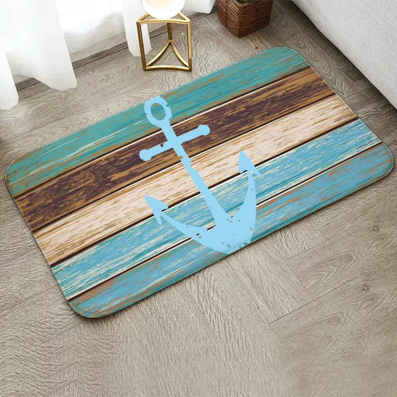 Navak Carpet Fun Starfish Shark Beach Ocean Elements Welcome Floor Mat Entrance Doormats Kitchen Rug Home Decor Anti-slip Washable Carpet