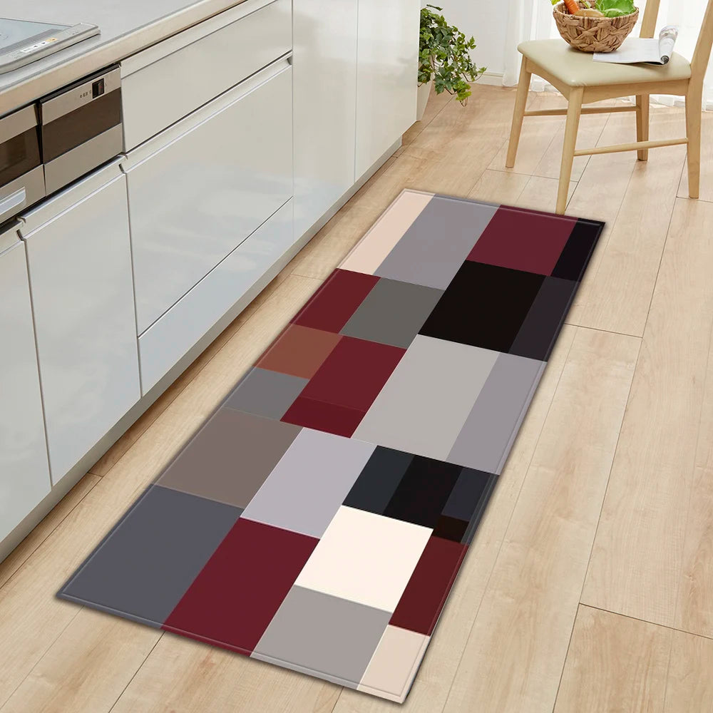Navak Carpet Plaid Kitchen Mat Home Living Room Balcony Bedroom Floor Decoration 3D Carpet House Hallway Entrance Door Bath Non-Slip Foot Rug
