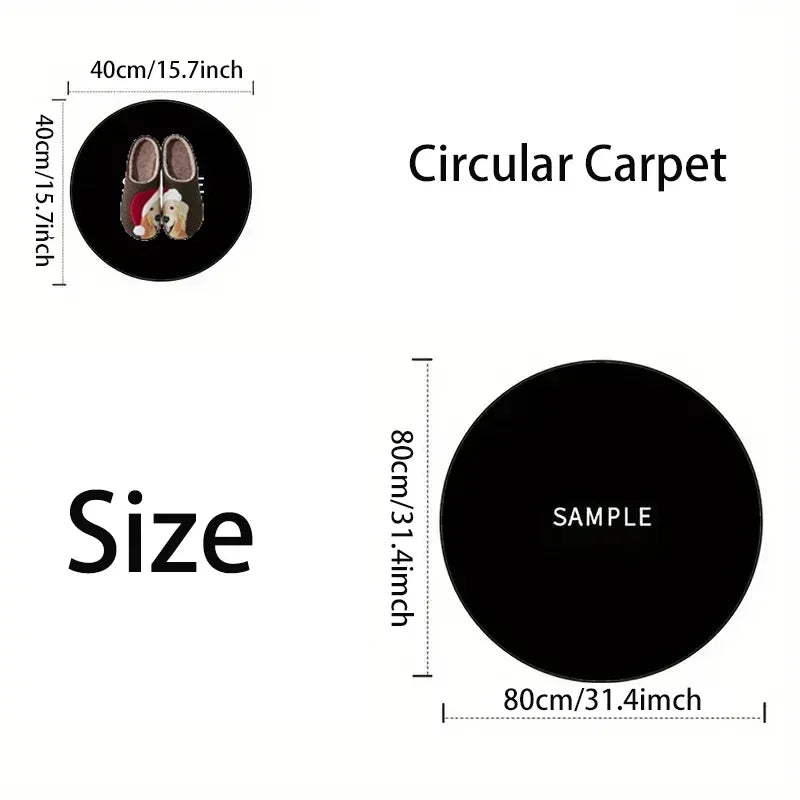 Navak Carpet American Retro Ethnic Style Circular Carpet Living Room Bedroom Mat Red Festive Atmosphere Decorated Home Rug Decoration
