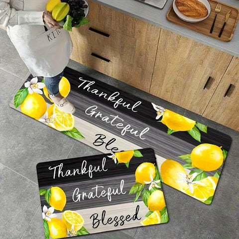 Navak Carpet 1PC Lemon Pattern Kitchen Rugs Non-Slip Door Mats Pop arts design Living room Rugs Bath Mat Carpet for Home Sink Laundry Decor