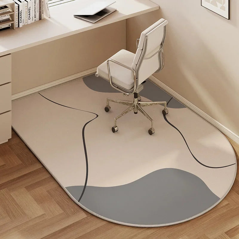 Navak Carpet Computer Chair Floor Mat Half Circle Carpet Swivel Pulley Chairs Anti-scratch Foot Mats Bedroom Study Desk Non-Slip Rug
