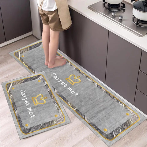 Navak Carpet Marble Pattern Kitchen Floor Mats Non-Slip Doormat for Home Decorative Entrance Rug Modern Simple Style Washable Alfombra Rugs