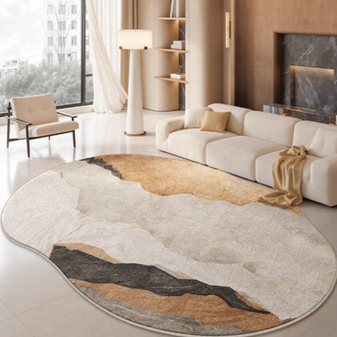 Navak Carpet Light Luxury Bedroom Decor Marble Carpet Irregular Shape Carpets for Living Room Fluffy Soft Plush Rug Home Non-slip Floor Mat