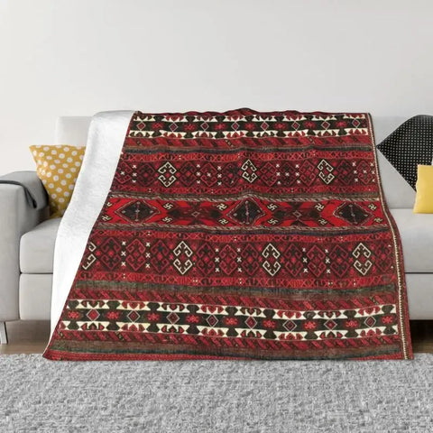Navak Carpet Sofa Fleece Baluch Flatweave Antique Afghanistan Rug Throw Blanket Warm Flannel Turkish Kilim Ethnic Art Blankets Bedspreads