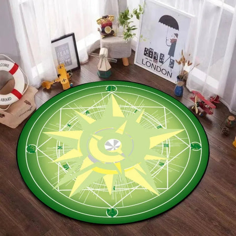 Navak Carpet Mystic Magic Circle Round Theme Interior Non-Slip Rug Bedroom Meditation Zone Ideal Decorative Rug