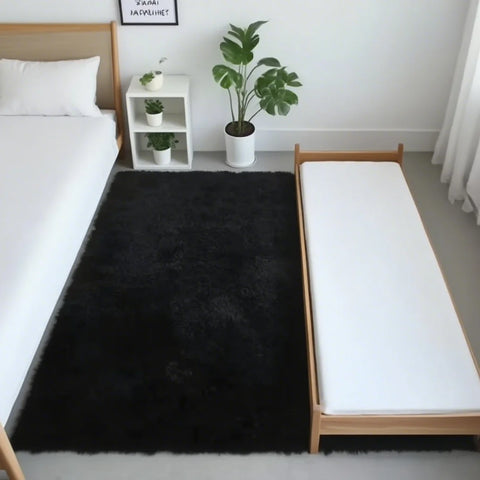 Navak Carpet Shaggy Area Gray Rug For Living Room Super Soft Long Pile Bedroom Carpet Non-Slip Children's Home Decor Fluffy Bedside Floor Mat