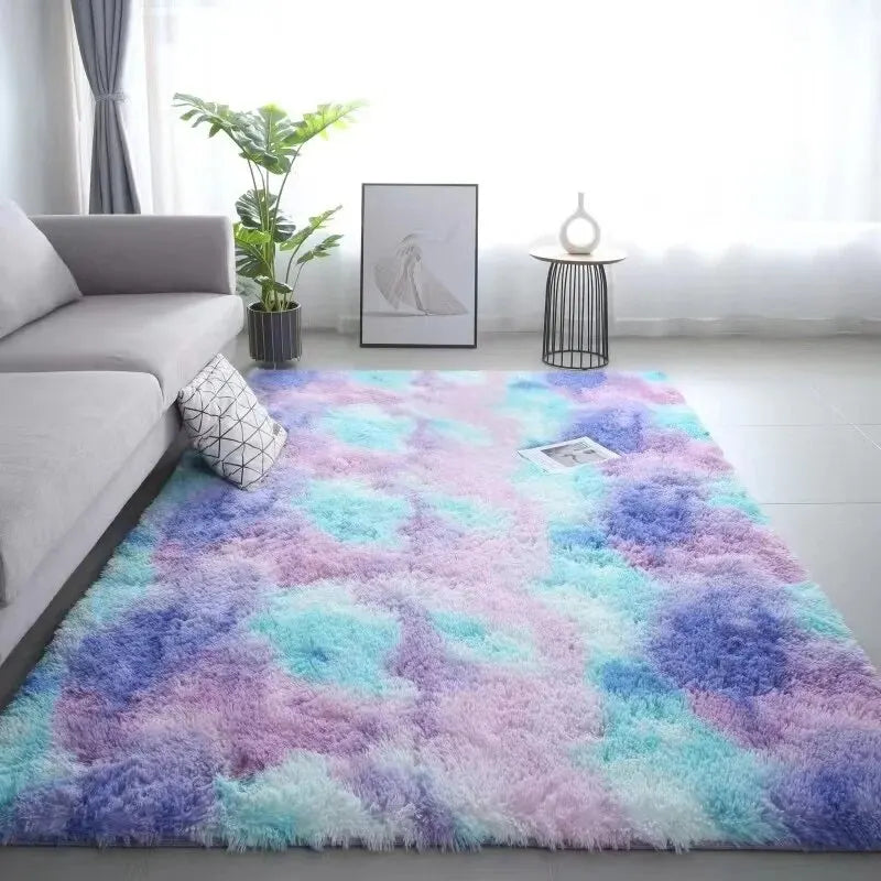Navak Carpet Exclusive Picks Silk Wool Rugs Children's Room Living Room Bedroom Tie-Dye Non-Slip Washable Machine Washable Carpet Mats