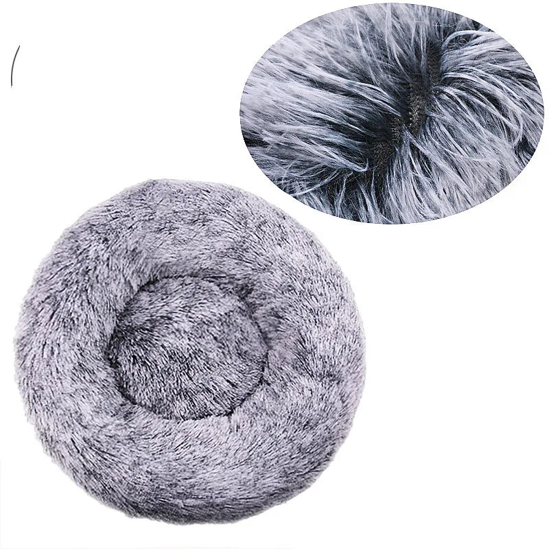 Navak Carpet  40-90cm Round Pet Bed for Large Dog Bed Super Soft Cat Bed Long Plush Dog House for Medium Dog House Winter Warm Sleeping