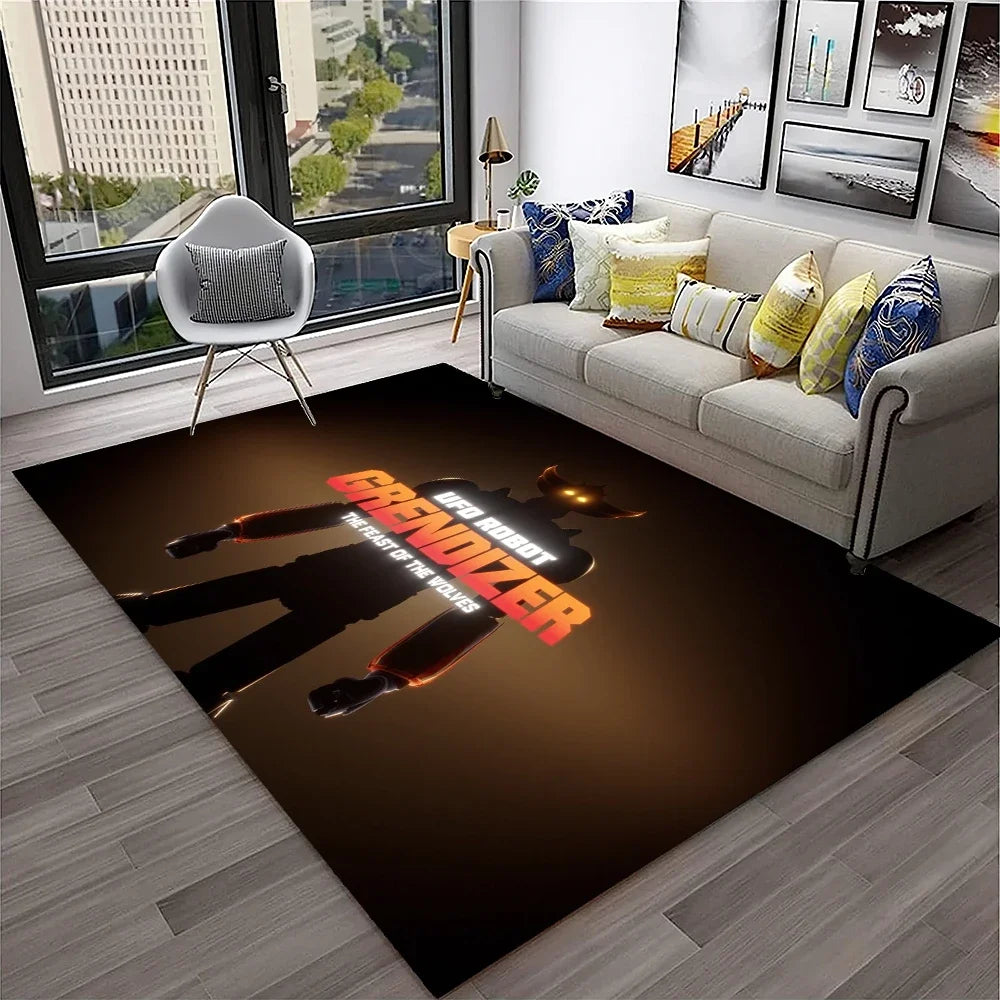 Navak Carpet 3D Cartoon UFO Robot Grendizer Anime Carpet Rug for Home Living Room Bedroom Sofa Doormat Decor,kids Area Rug Non-slip Floor Mat