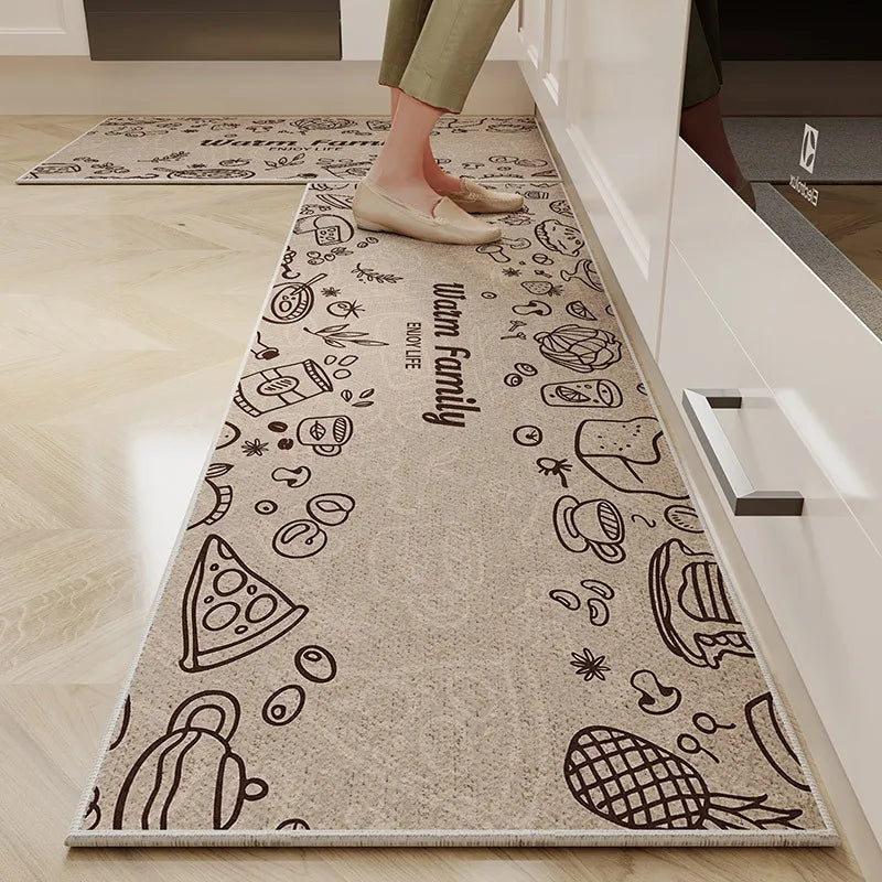 Navak Carpet Exclusive Picks 1/2PC Cartoon Easy To Manage Kitchen Floor Mat Home Long Crystal Velvet Carpet Dirt Resistant and Non-Slip Floor Mat