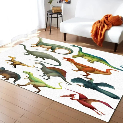 Navak Carpet Cartoon Dinosaur Area Rugs Dino Carpet Non Slip Dinosaur Floor Mat for Playroom Classroom Kidroom Decor Children's Crawling Mat