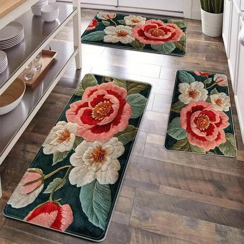 Navak Carpet 1PC 3D pattern Landscape Door Mats Kitchen Rugs Non-Slip Pop design Bathroom Rugs Bath Mat Carpet for Home Sink Laundry Decor
