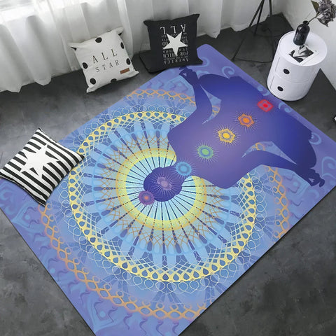 Navak Carpet Rainbow 7 Chakra Mandala Bohemia Yoga Door Mat Washable Non-Slip Living Room Sofa Chairs Area Mat Kitchen Welcome Doormat