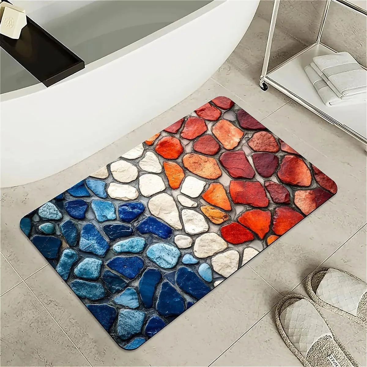 Navak Carpet Modern Simple Stone Diatomaceous Earth Bath Mat Bathroom Rug Absorbent Non-slip Foot Mats Quick Dry Shower Toilet Pad Doormat