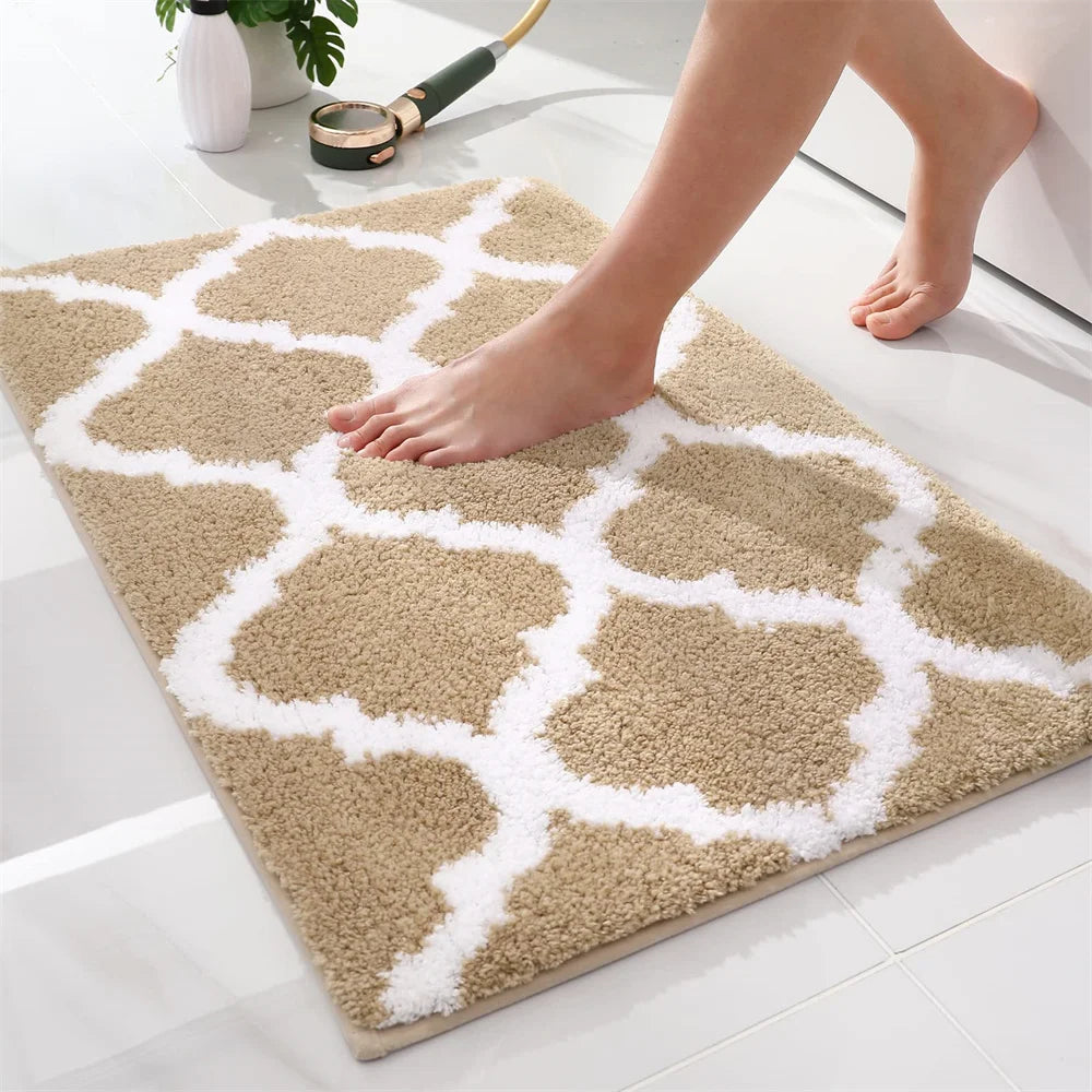 Navak Carpet Olanly Shaggy Bath Mat Microfiber Super Absorbent Bathroom Shower Rug Non-Slip Soft Shower Mats Floor Plush Carpet Foot Wash Mat