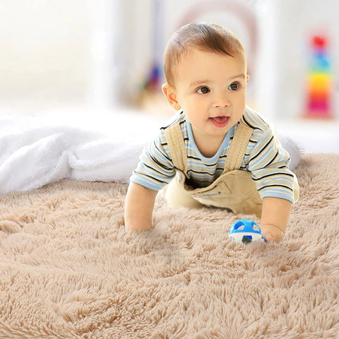 Navak Carpet Soft Shaggy Carpet Living Room Fluffy Children Rugs Large Beige Plush Area Rug for Bedroom Kids Room Nursery Modern Home Decor