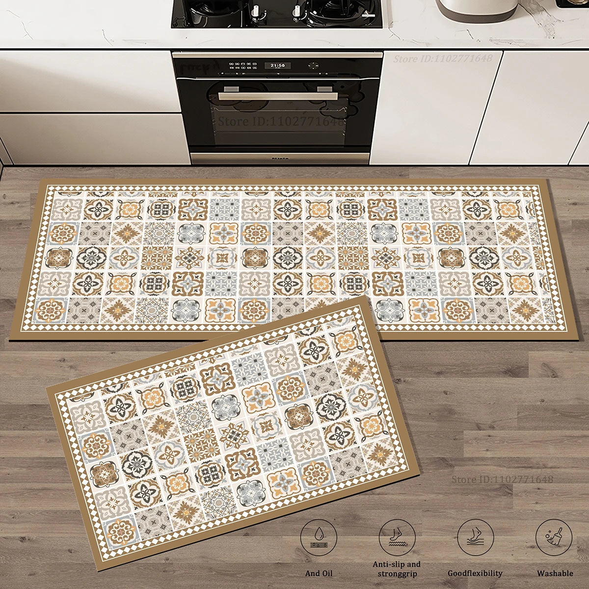 Navak Carpet Flowers Colorful Non-Slip Kitchen Carpet Washable Floor Mat Dual Surface Absorbent  Doormat Rug Entrance Large Long Quality Mat