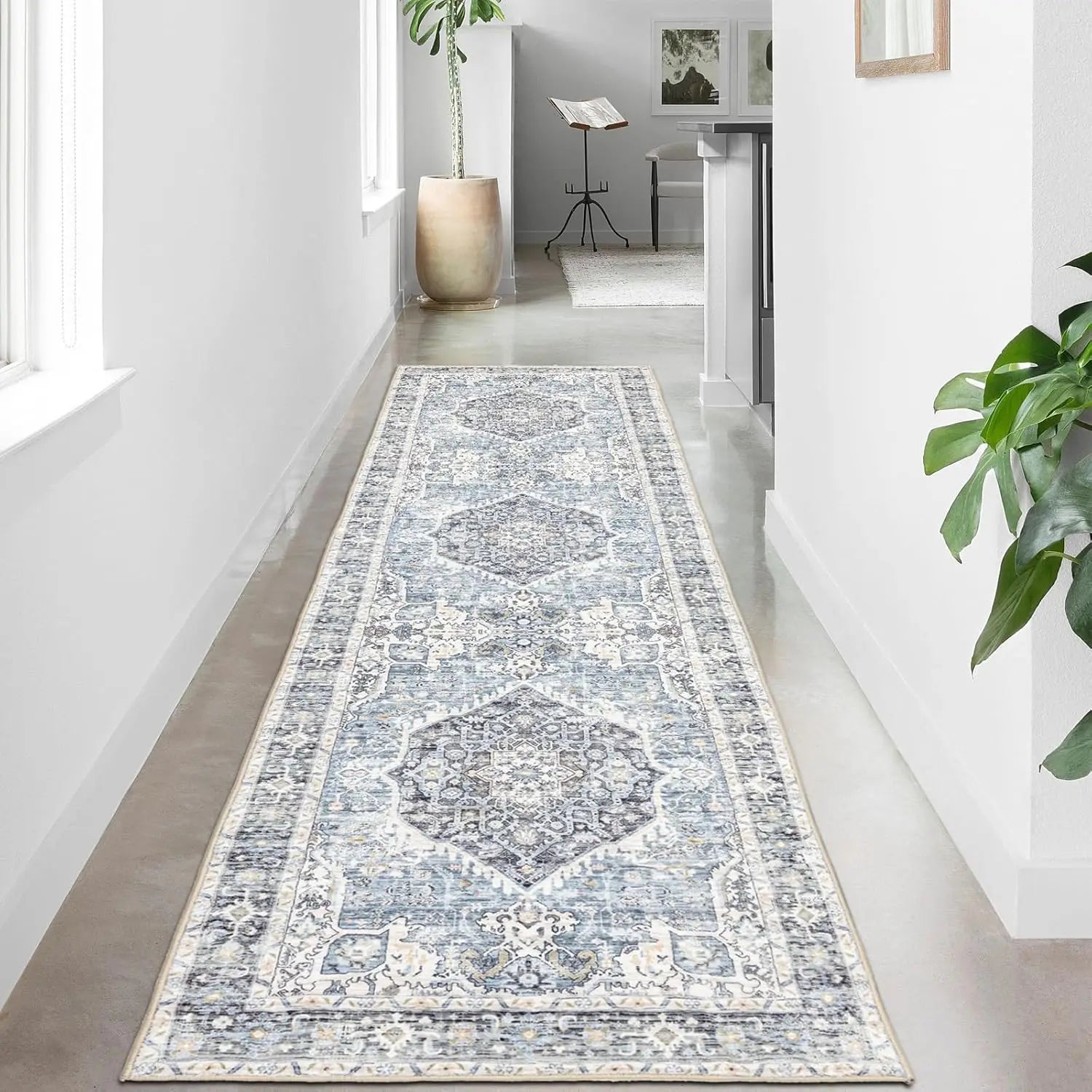 Navak Carpet ,Vintage Boho Rug,Ultra-Soft Low Pile, Washable, Non Slip,Stain Resistant Printed Carpet for Living Room Bedrooms P