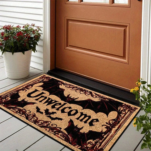Navak Carpet Exclusive Picks Halloween Carpet Bat Unwelcome Personality Carpet Door Mat Non-Slip Floor Mat Dark Series Outdoor Carpet Home Decoration