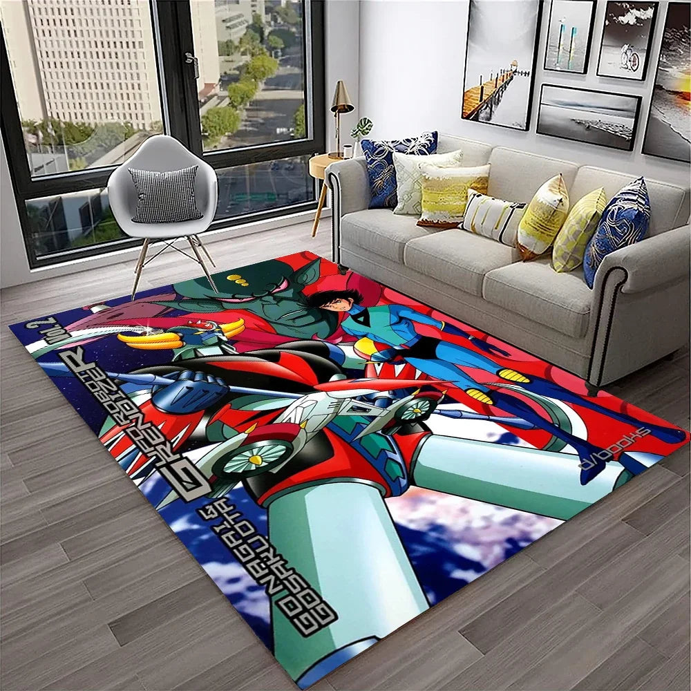 Navak Carpet 3D Cartoon UFO Robot Grendizer Anime Carpet Rug for Home Living Room Bedroom Sofa Doormat Decor,kids Area Rug Non-slip Floor Mat